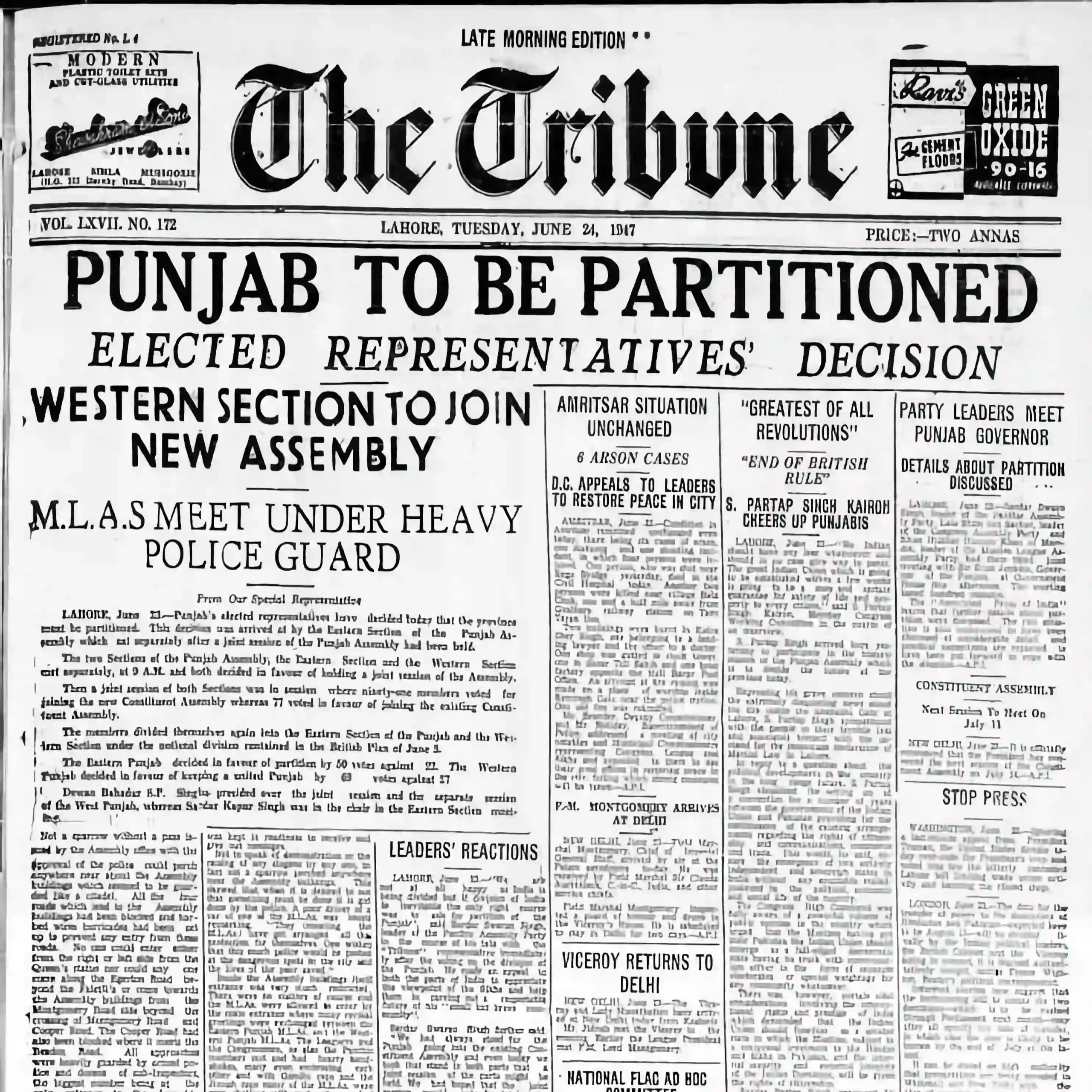 1947 Punjab Partition Stories - Archival Newspaper Documentation